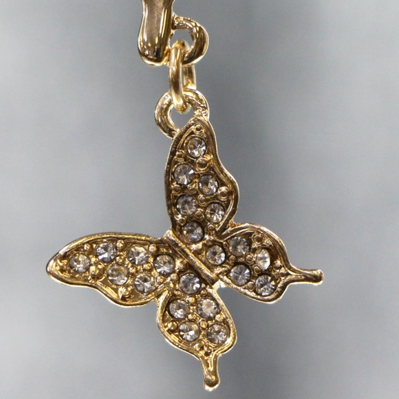 Restocked, one left! Butterfly gold cascade necklace with bling - Picture 3 of 4